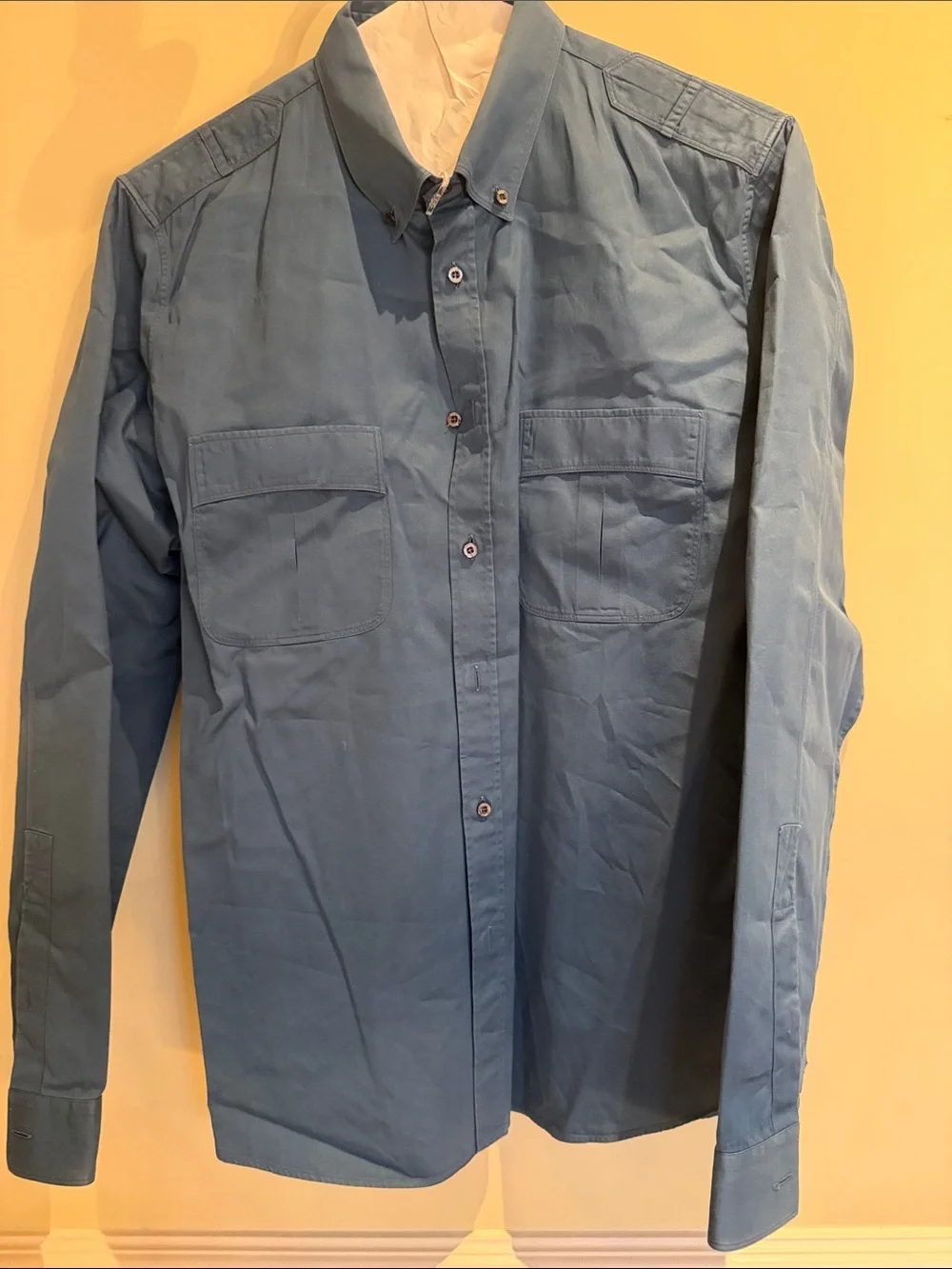 Gucci Men's Light Teal Button-Up Dress Shirt